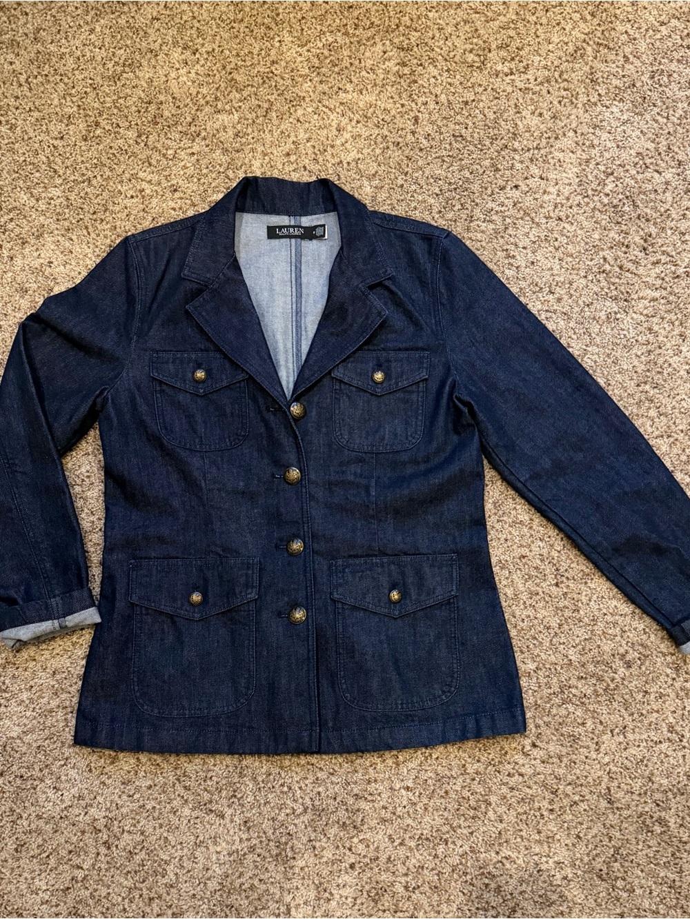 Lauren Ralph Lauren Dark Indigo Denim Blazer Blazer - Picture 6 of 6